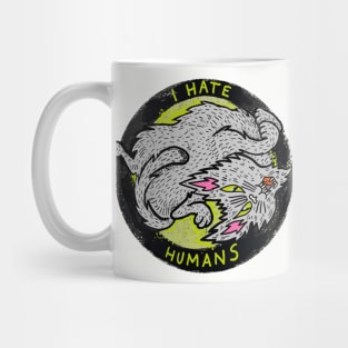 Stray Cat I Hate Humans slogan Pisittu Aresti - by Miskel Design Mug